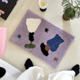 Kordelva Purple Flocked Absorbent Bathroom Floor Mat - product image 1