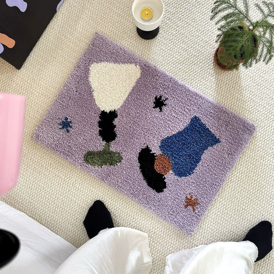 Kordelva Purple Flocked Absorbent Bathroom Floor Mat - product image 1