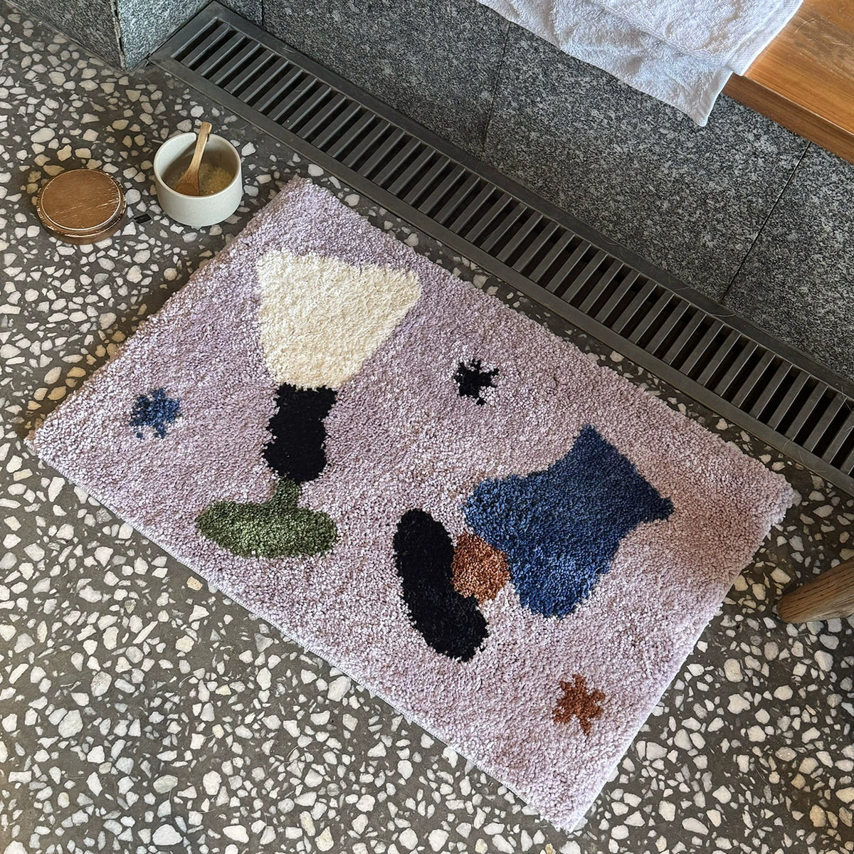 Kordelva Purple Flocked Absorbent Bathroom Floor Mat - product image 2