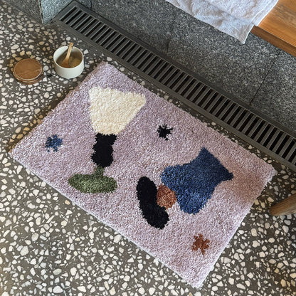 Kordelva Purple Flocked Absorbent Bathroom Floor Mat - product image 2