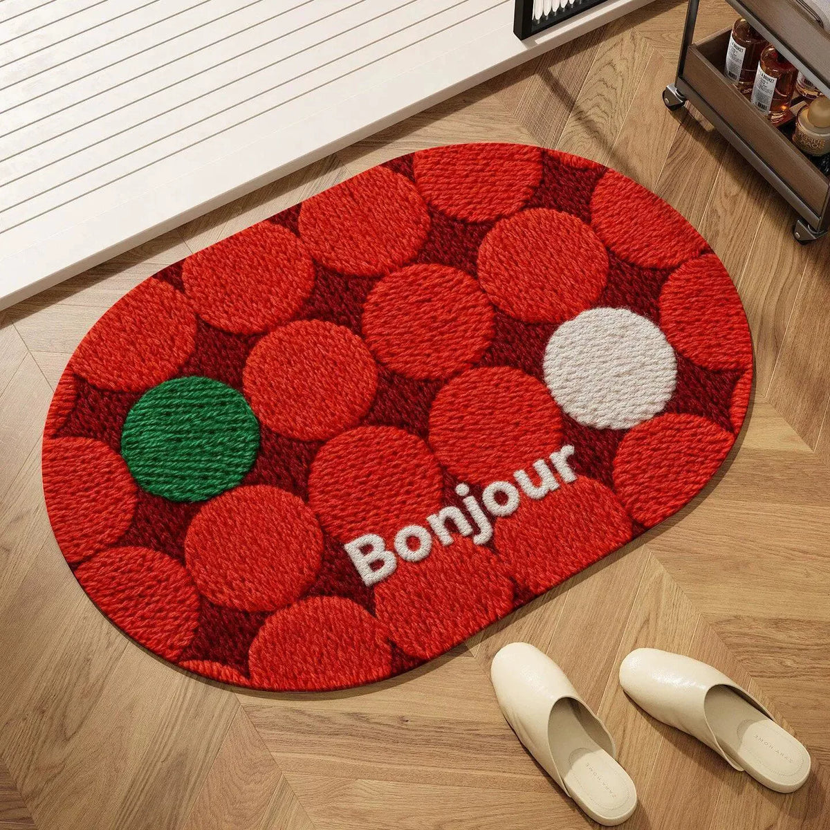 Kordelva Polka Dot Linen-Blend Entryway Door Mat - product image 2